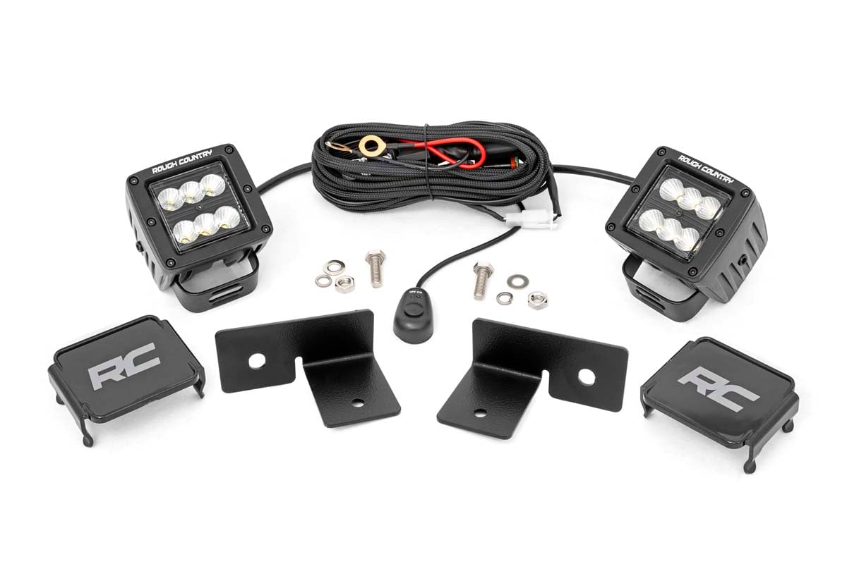 LED Light Kit | Under Bed Mount | 2" Black Pair | Spot | Polaris General XP 4 1000 