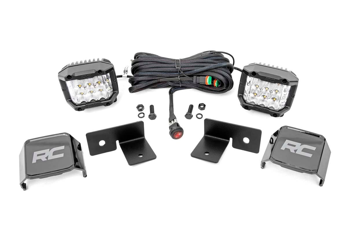 LED Light Kit | Under Bed Mount | 2" Chrome Pair | Wide Angle | Polaris General XP 4 1000 