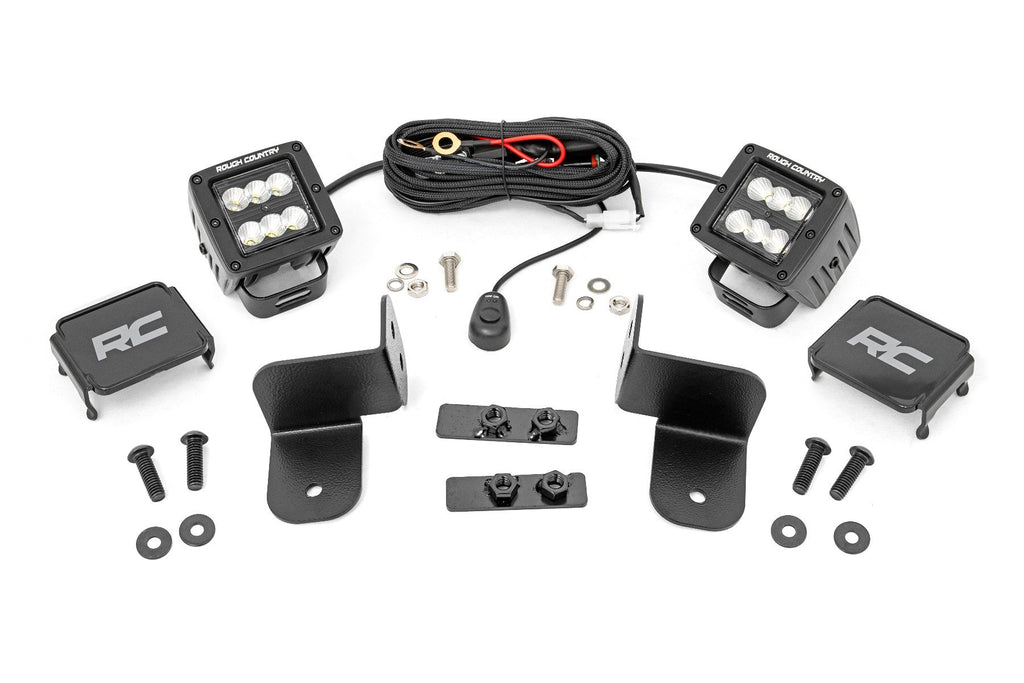 LED Light Kit | Rear Mount | 2" Black Pair | Flood | Polaris Ranger XP 1000 