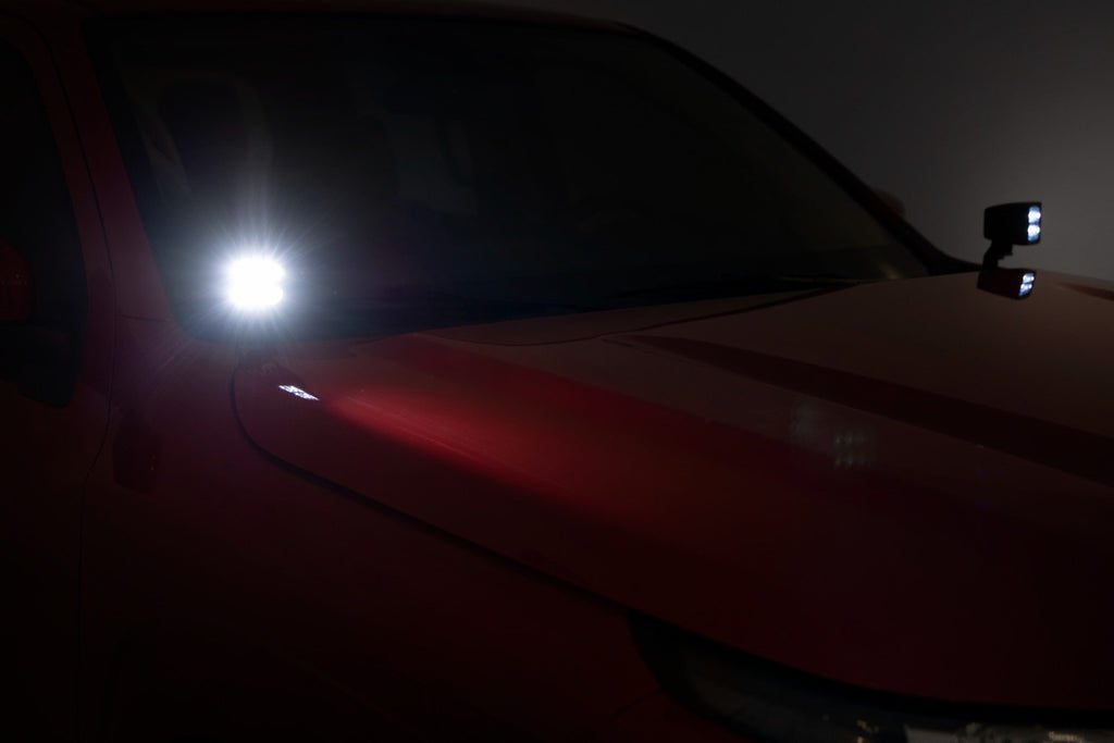 2 Inch Black Series LED Light Pods | Spot | Square |  Amber DRL