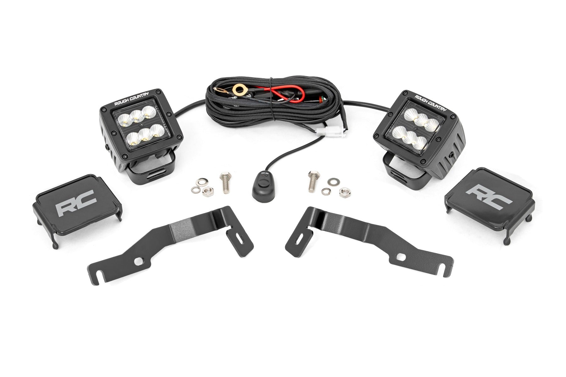 LED Light Kit | Ditch Mount | 2" Black Pair | Flood | Toyota Tacoma (24-25)