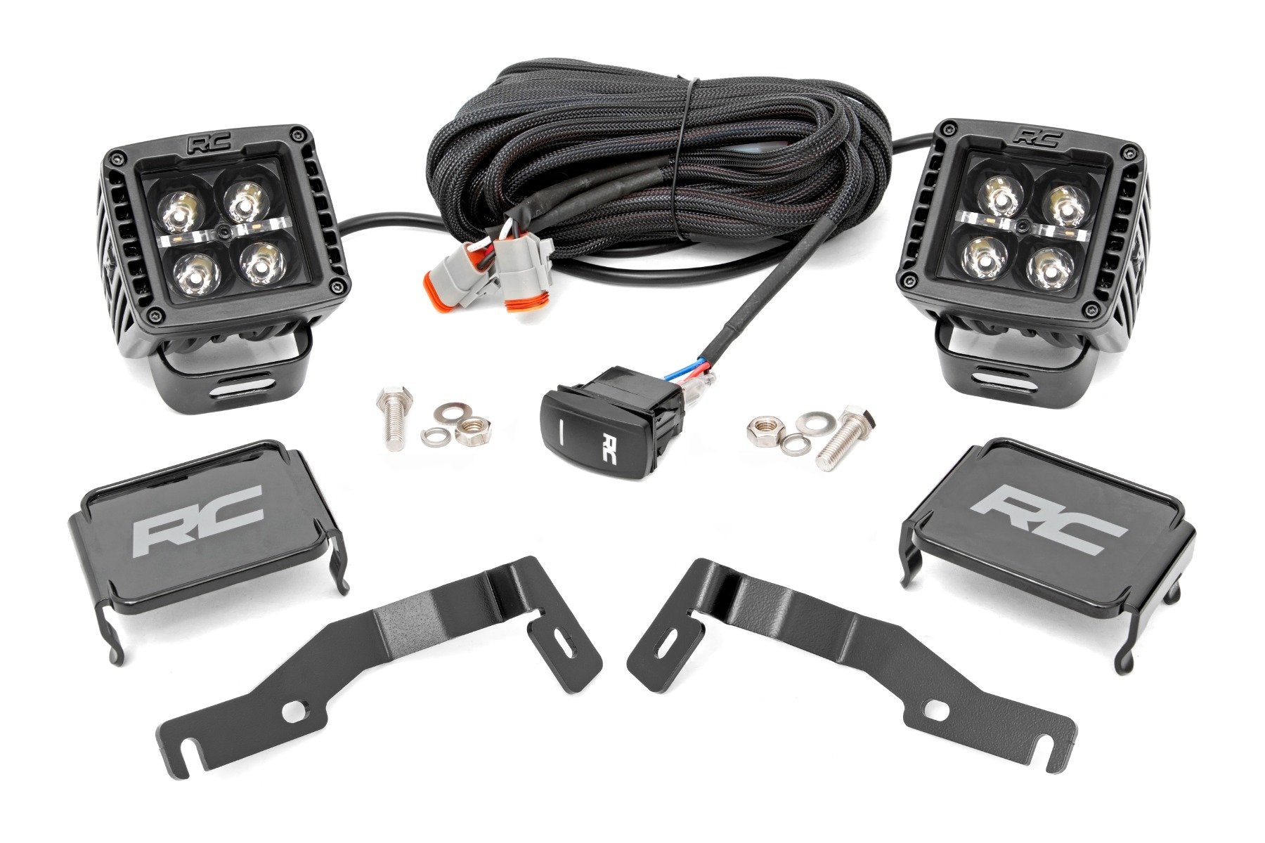 LED Light Kit | Ditch Mount | 2" Black Pair | Amber DRL | Toyota Tacoma (24-25)