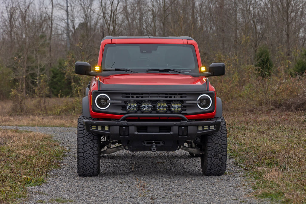 2 Inch LED Light Pods | Spot Beam | Amber Lens | Square