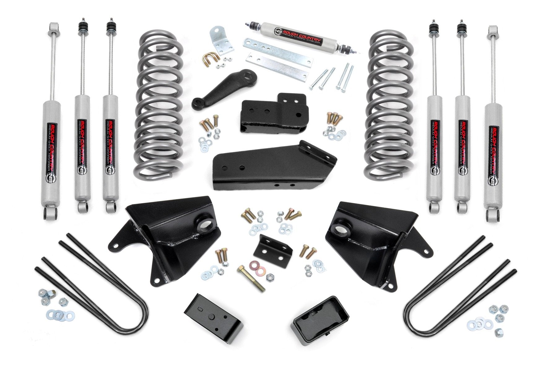 4 Inch Lift Kit | Quad Front Shocks | Rear Blocks | Ford F-150 4WD (80-96)