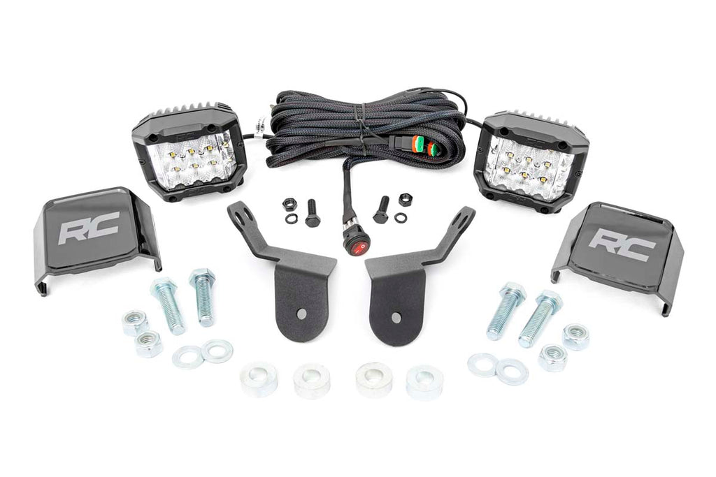 LED Light Kit | Cage Mount | 2" Chrome Pair | Wide Angle | Honda Pioneer 1000 
