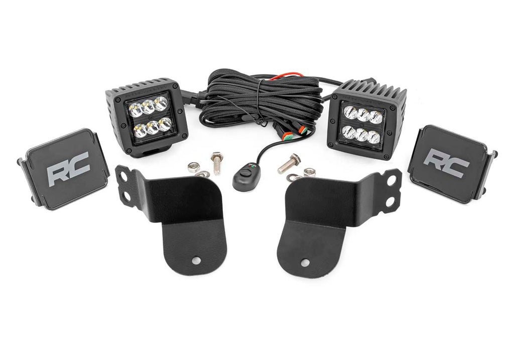 LED Light Kit | Cage Mount | 2" Black Pair | Spot | Polaris General XP 4 1000 