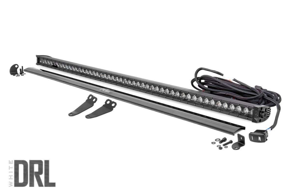 LED Light Kit | Lower Windshield | 50" Black Single Row | White DRL | Polaris General XP 4 1000 