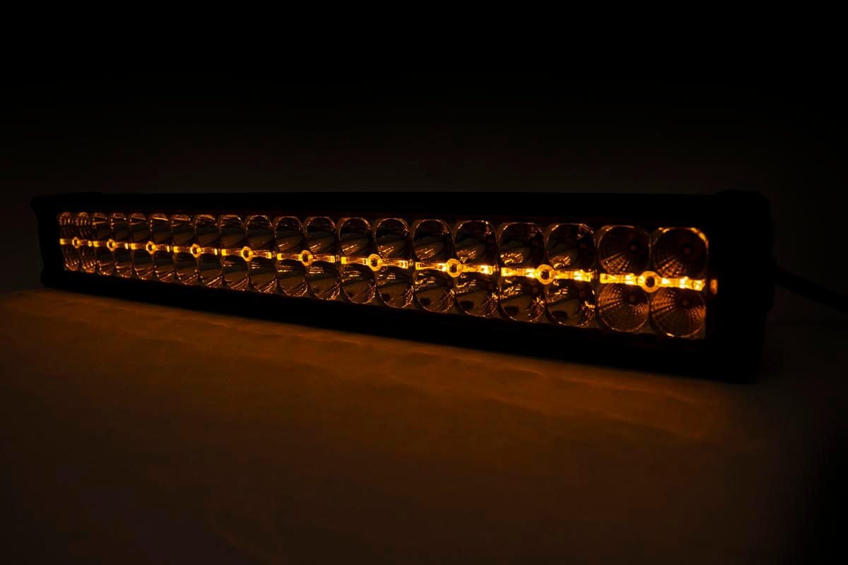 20 Inch Chrome Series LED Light Bar | Dual Row | Amber DRL