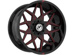17X9 5127/5-5.0/5-5.50 +12 CB 78.1 GLOSS BLACK & RED MILLED XF-OFF-ROAD XF-23817904312GBML