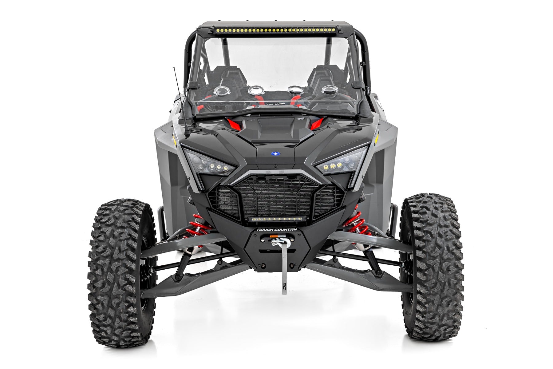 30" Single Row Light Mount | Front | Black Series | White DRL | Polaris RZR Turbo R 