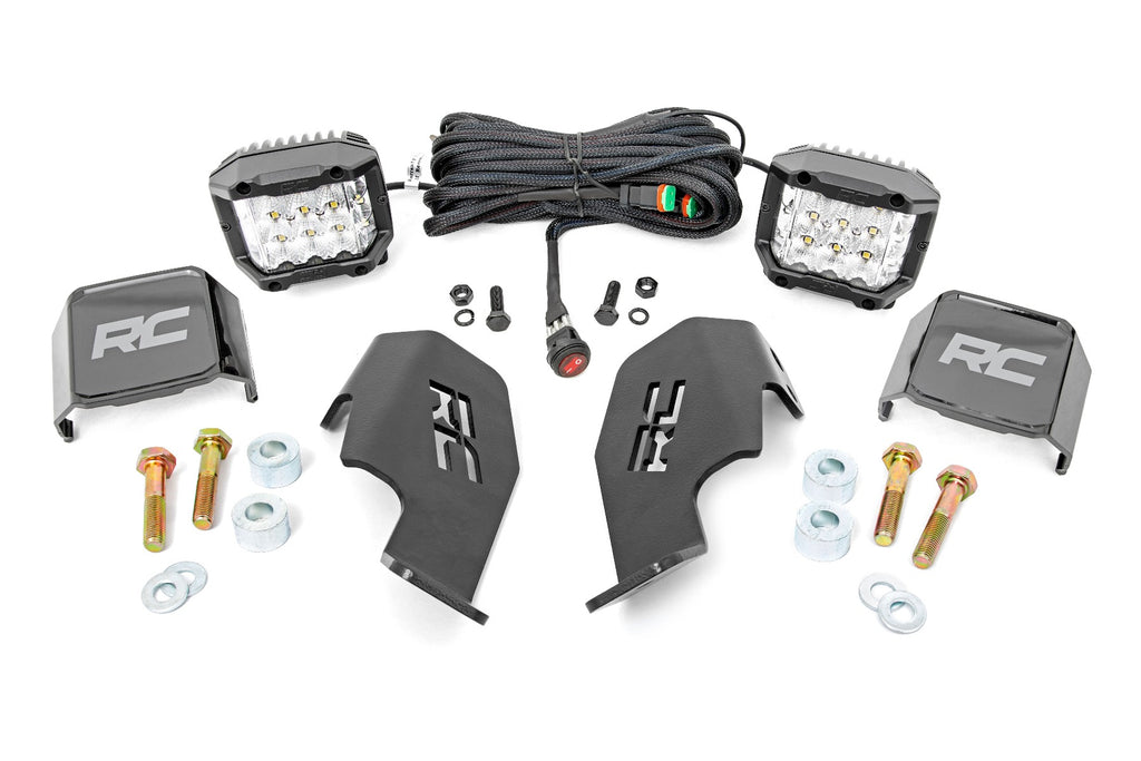 LED Light Kit | Cage Mount | 2" Chrome Pair | Wide Angle | Honda Talon 1000R 
