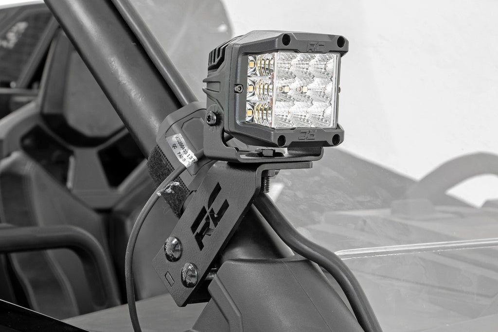 LED Light Kit | "A" Pillar Mount | 2" Chrome Pair | Wide Angle | Polaris RZR PRO XP 