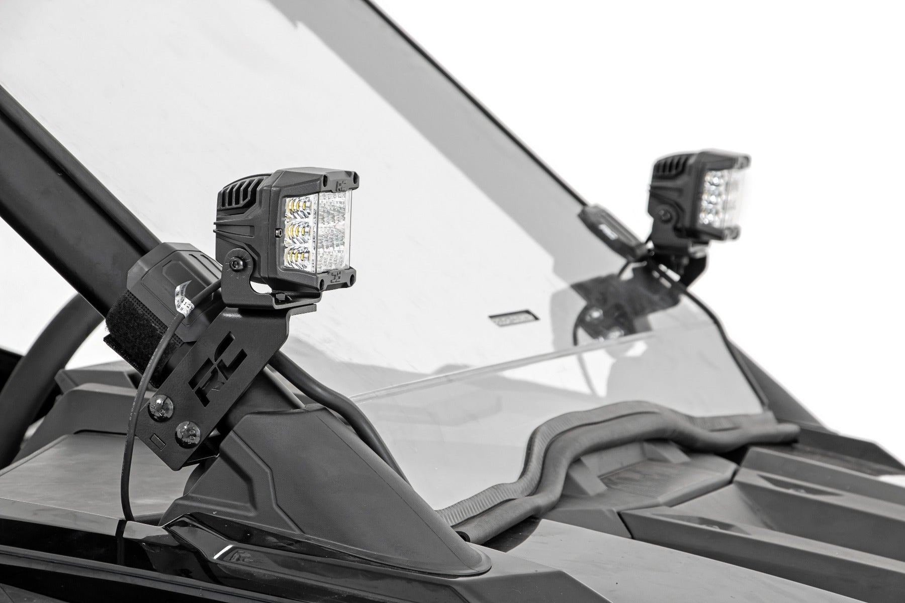 LED Light Kit | "A" Pillar Mount | 2" Black Pair | White DRL | Polaris RZR PRO XP 